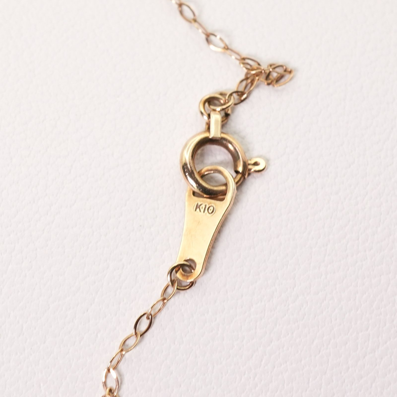 agete ホワイトストーンネックレスK10