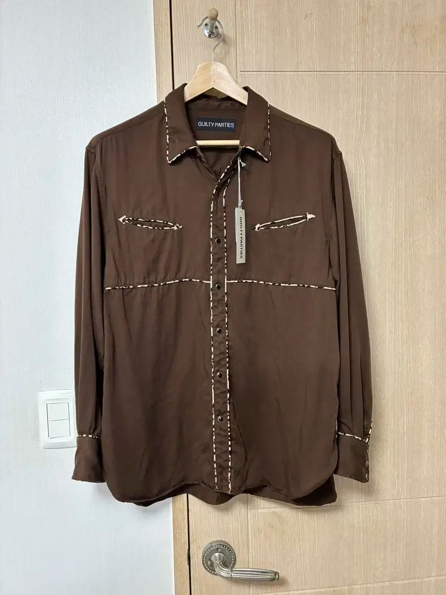 M WACKO MARIA ワコマリア レオパード ウエスタンシャツ 茶色