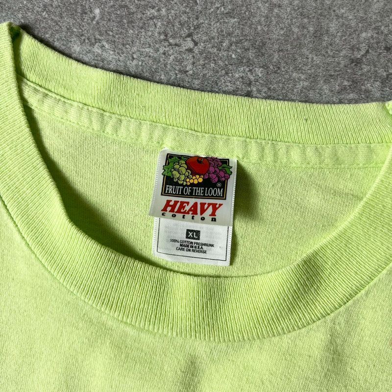 90s USA製 1998 SYATP カレッジ プリント 半袖 Tシャツ XL / 90年代 アメリカ製 オールド シングル ライム グリーン