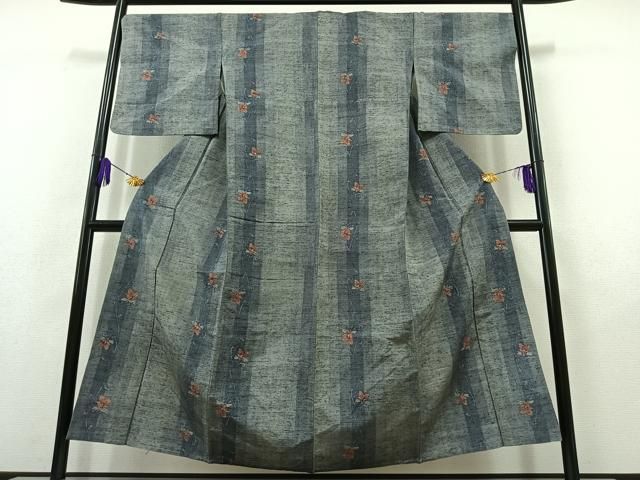 平和屋着物●本場大島紬　魚　貝　黒地　正絹　逸品　AABB0261zg 平和屋着物○本場大島紬 魚 貝 黒地 正絹 逸品 AABB0261zg 平和屋着物○