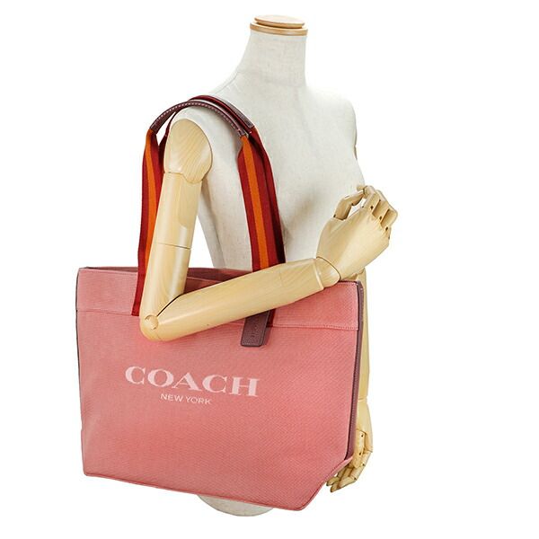 新品 コーチ COACH トートバッグ キャンバストート ピンク