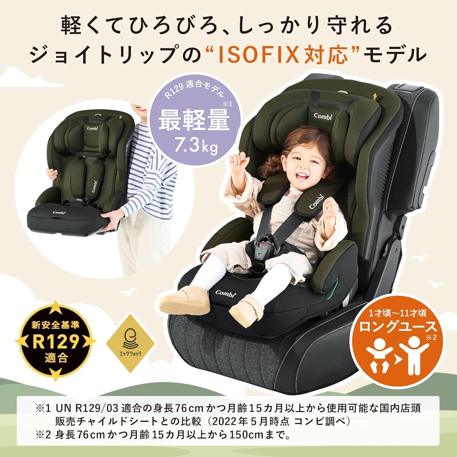 開封済・未使用品】 コンビ ISOFIX固定 チャイルドandジュニアシート 