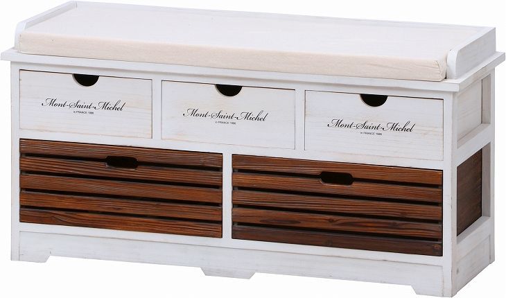 ♪アンティークスタイル チェスト付 ベンチ 幅90cm チェア アンティーク 収納家具 おしゃれ