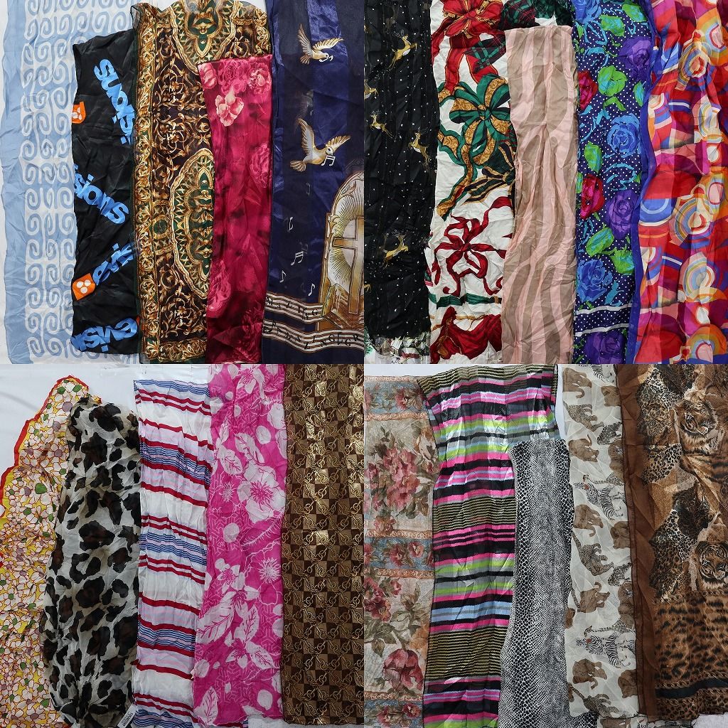 ストール 大量まとめ売り 200枚セット 柄MIX 古着卸 ユニセックス ストール 大量まとめ売り 200枚セット 柄MIX 古着卸 ユニセックス