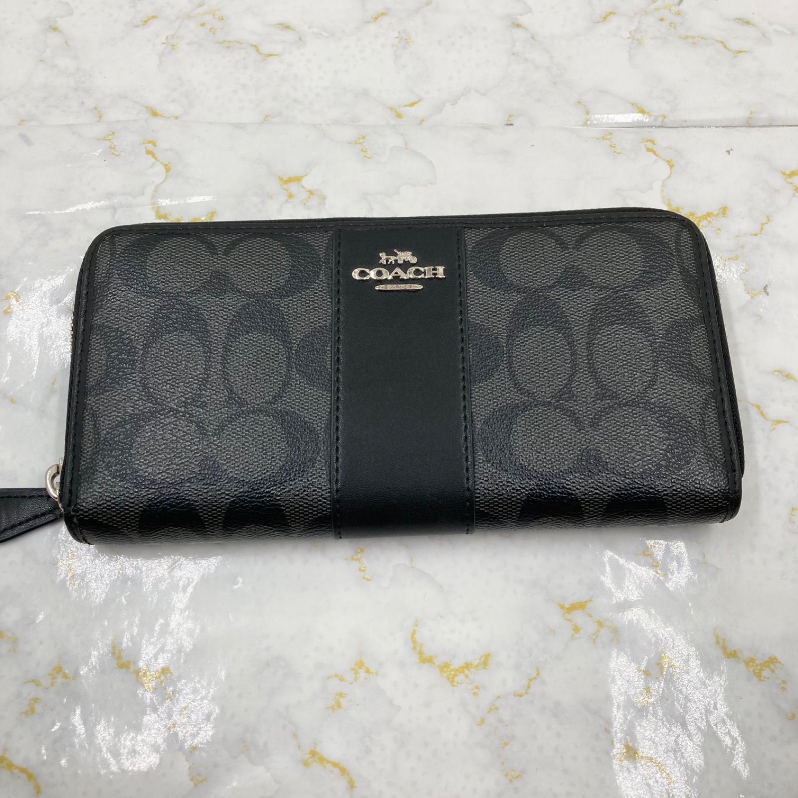 新品未使用❗️ COACH コーチ シグネチャー PVC×レザー ラウンド 