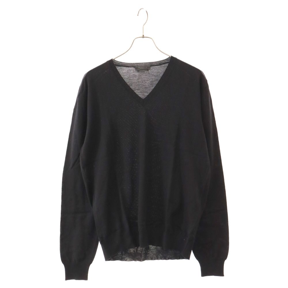 PRADA (プラダ) Vネック ウール ニット セーター ブラック UMN478 