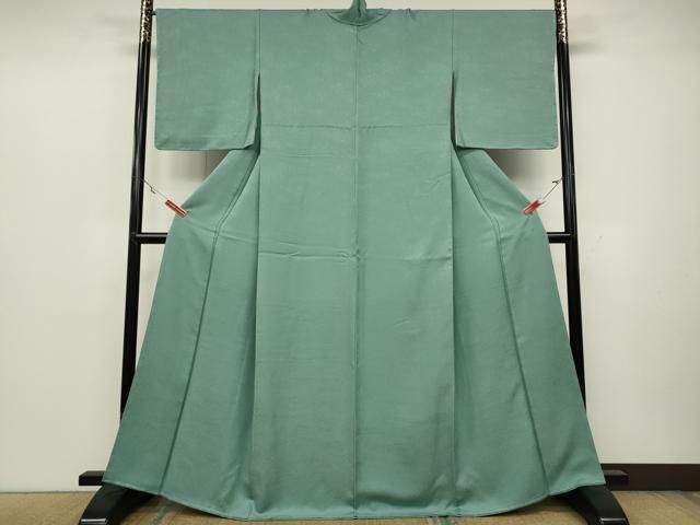 平和屋着物●上質な色無地 吉祥地紋 錆青磁色 正絹 ♥ CAAZ2591ut WWW_NOITHATQUANGTHANH_NET