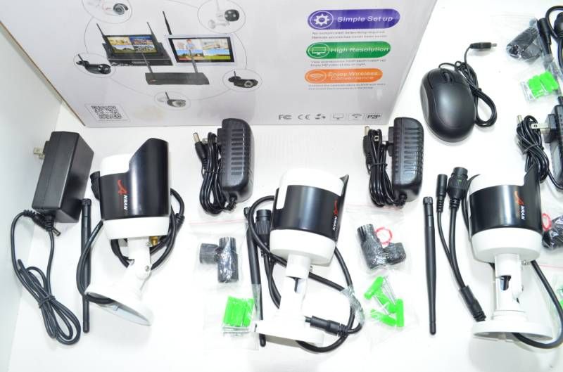 送料無料 ANRAN AR-36WB-WIFI 監視カメラセット 8CH 防犯 無線カメラ モニター付き