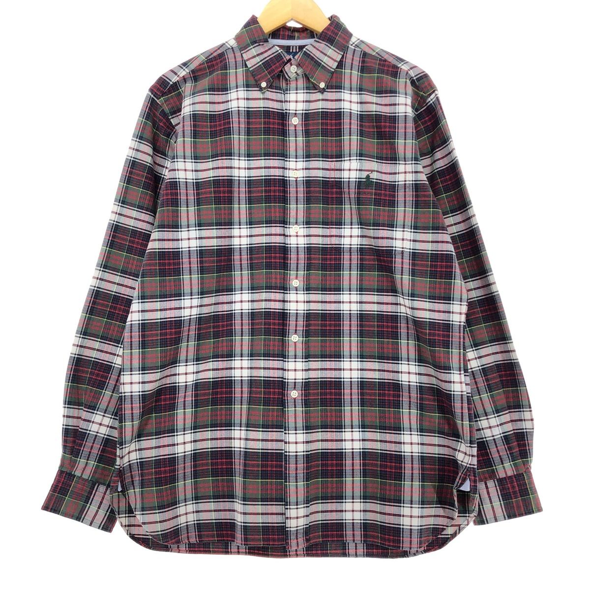 古着 ラルフローレン RALPH LAUREN 長袖 ボタンダウンチェックシャツ メンズL/eaa453435