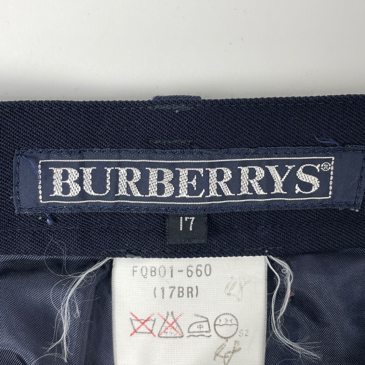 バーバリー BURBERRY タック パンツ ボトムス パンツ ウール ネイビー