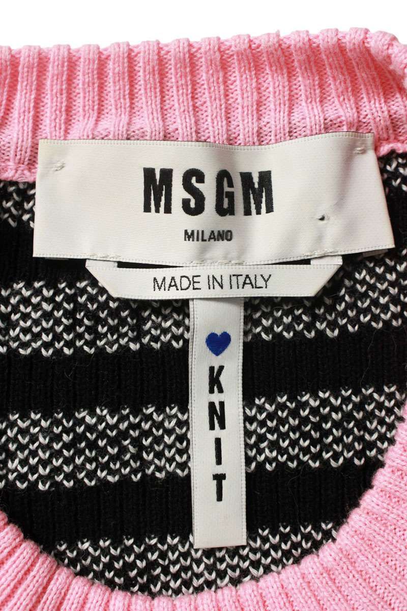 エムエスジーエム サイズ:S 2841MDM113 ロゴ総柄ニット 中古 BS99 エムエスジーエム 2841MDM113 ロゴ総柄ニット レディース S