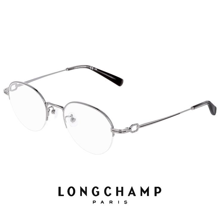 レディース ロンシャン メガネ lo2179lbj-035 47mm longchamp 眼鏡 かわいい おしゃれ 軽量 オーバル 型 ハーフリム ナイロール チタン フレーム FEMALE TITANIUM アジアンフィット ダミーレンズ発送