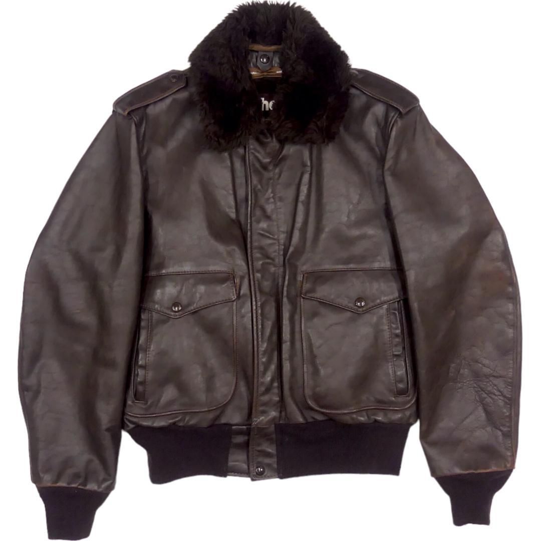 美品/希少✨schott フライトジャケット G-1 174US ブラウン 42 Schott ショット G-1 レザーフライトジャケット 40 茶 JJ962