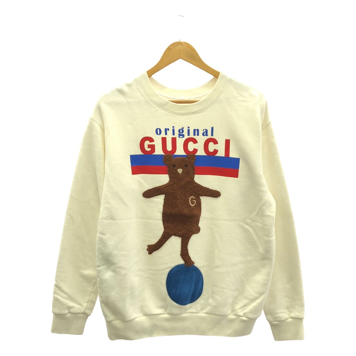 GUCCI / グッチ | ベア刺しゅう ロゴプリント クルーネック