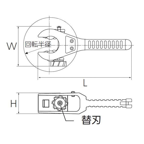 KTC 京都機械工具 大型ラチェットパイプカッター 銅 樹脂管用 PCRT2-66