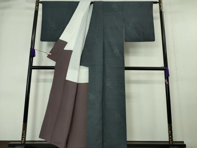 平和屋本店□極上 本場結城紬 重要無形文化財 奥順謹製 80亀甲 飛び