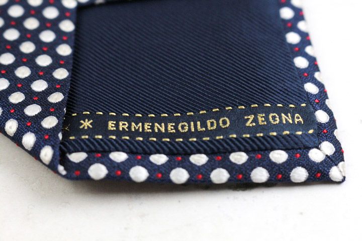 エルメネジルドゼニア ブランド ネクタイ シルク ドット柄 PO メンズ
