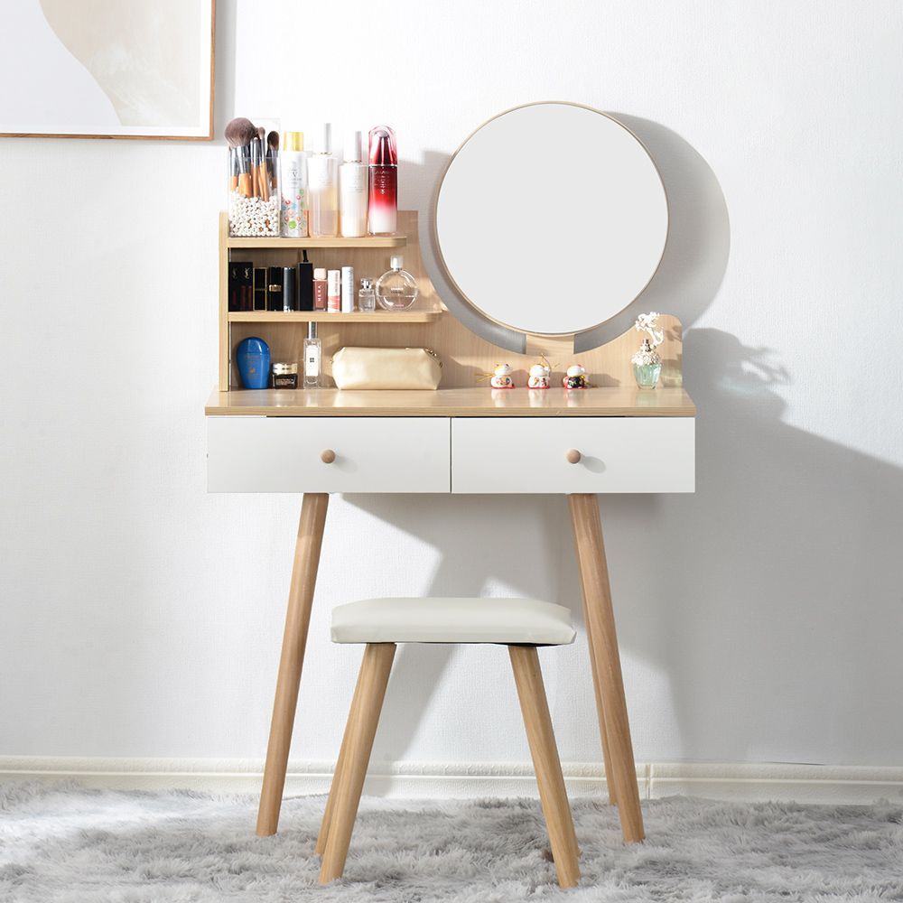 クリスタル付きミラーナイトスタンド BEDSIDE TABLE クリスタル付き