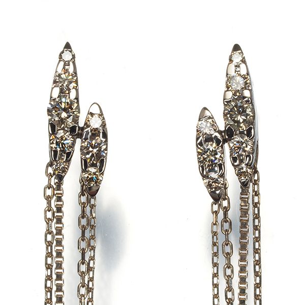 カシケイ ピアス ダイヤ ダイヤモンド 0.48ct ネイキッド チェーン  