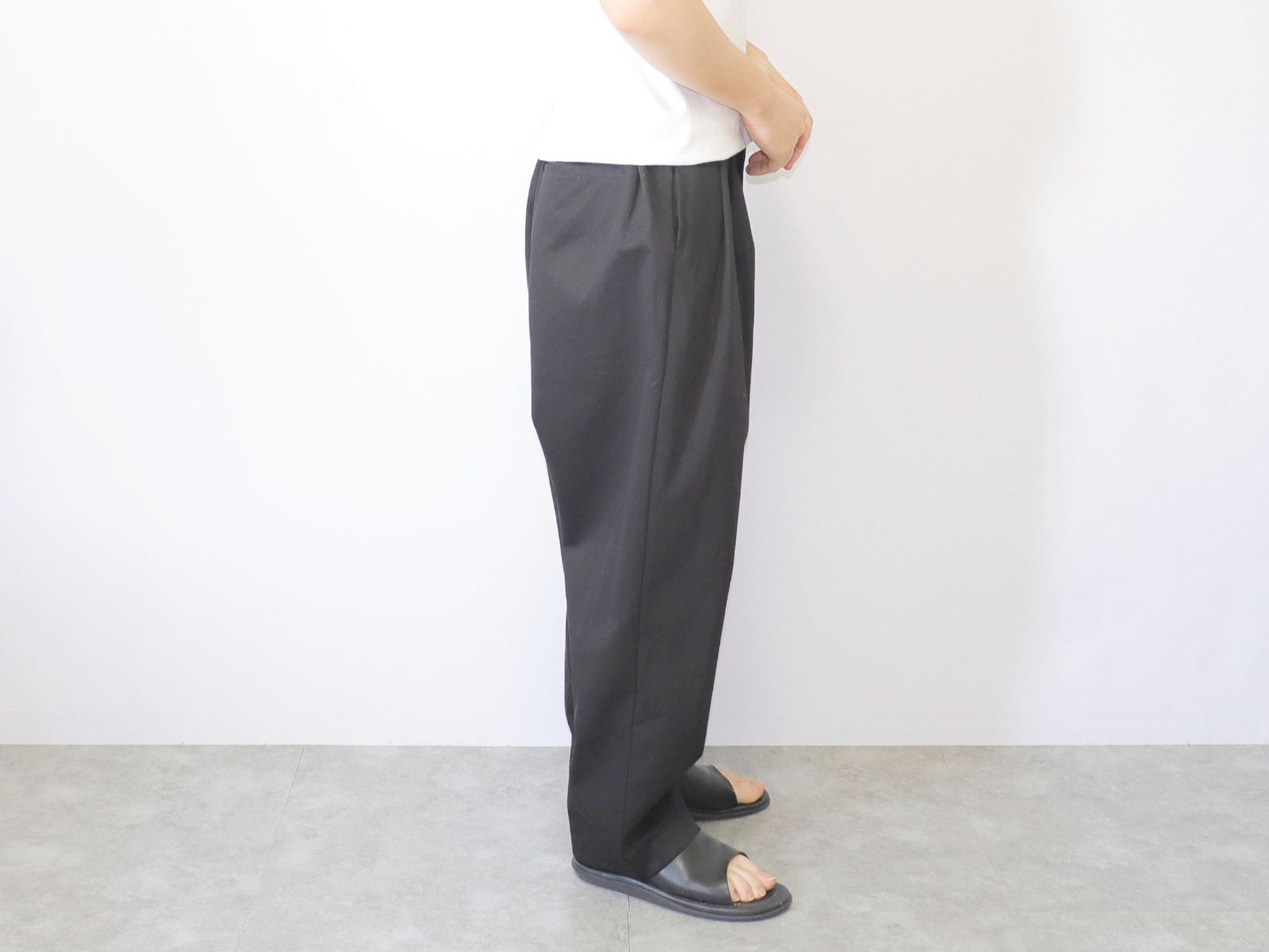 KELEN / 2TUCK COCOON TROUSER “NIPS” - BLACK ケレン / 2タック