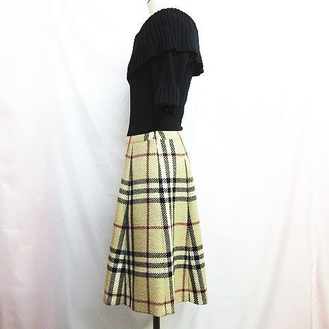 BURBERRY バーバリー　リブニット　ノバチェック　ドッキングワンピース BURBERRY バーバリーリブニットノバチェックドッキングワンピース