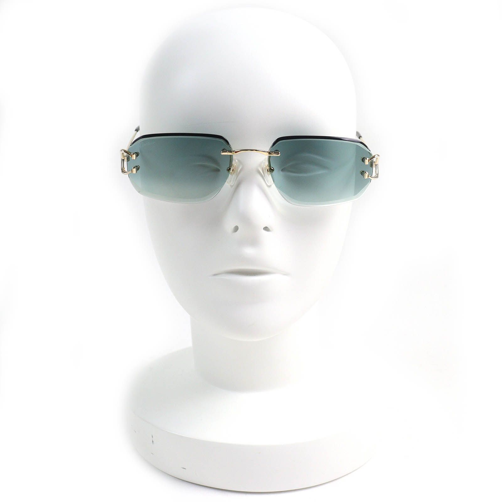 極美品△Cartier カルティエ CT0468S 003 リムレス フチ無し ツー