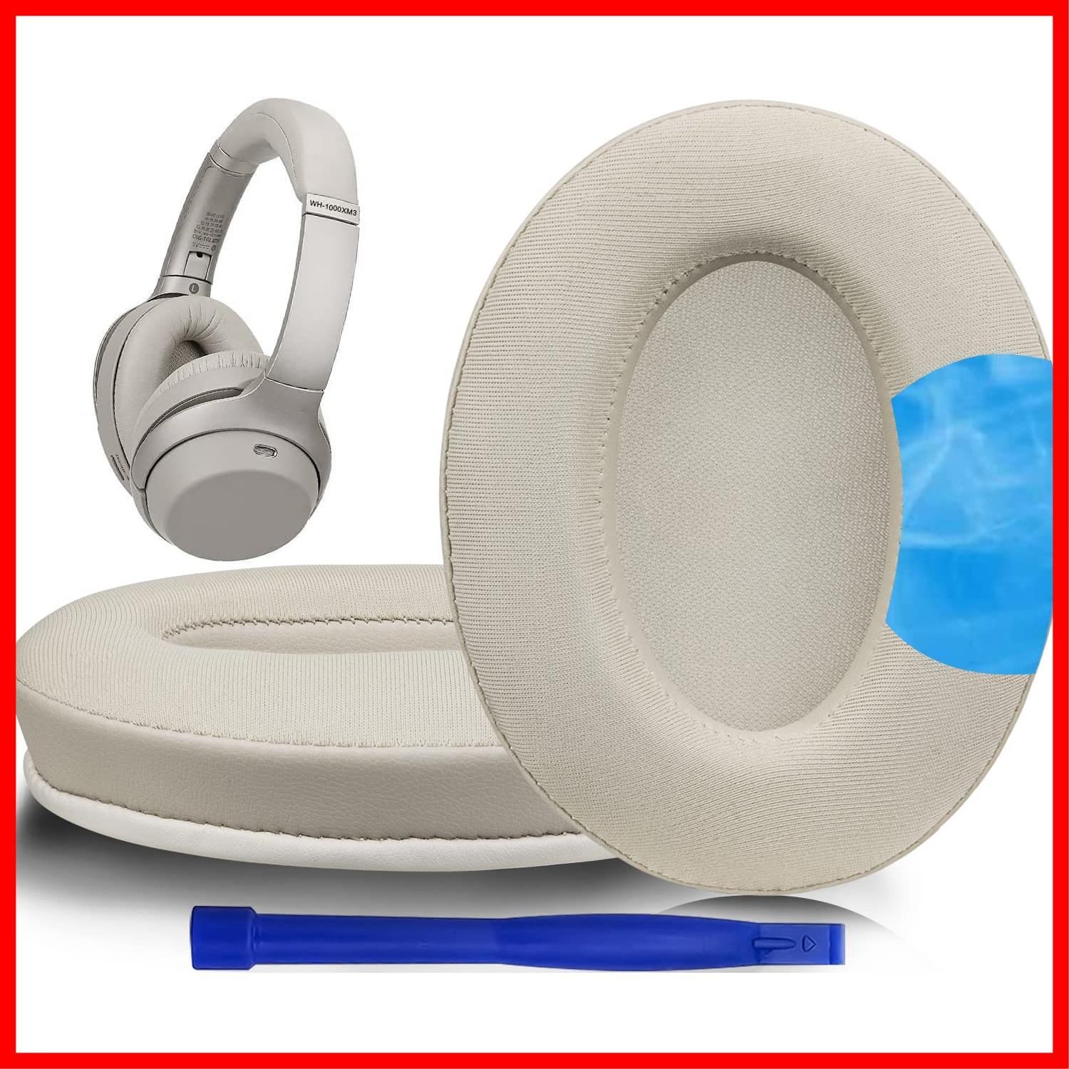 【クーポン有】Sony イヤーパッド WH-1000XM3 (WH1000XM3) 用 パッド オーバーイヤーヘッドフォン 交換パッド 高密度フォーム 冷却ジェル 互換性 ヘッドパッド 冷感 SOULWIT 厚手パッド (ゴールド)