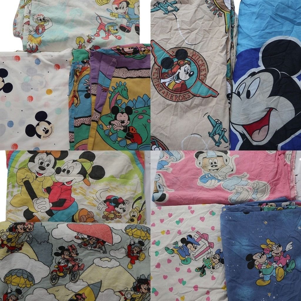 古着卸 雑貨 ベッドシーツ ミッキー 10枚セット ユニセックス ミッキーフレンズ キャラクター 古着 NA9246