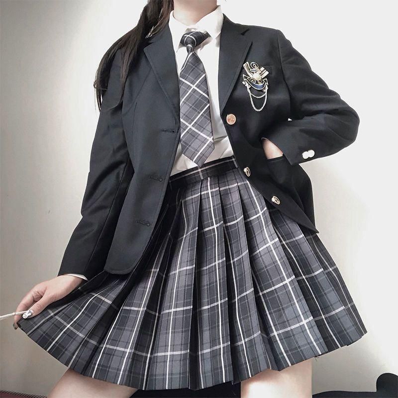 入学式卒業式フォーマルスーツ 5点セット 卒服 女の子 お受験 プリーツスカート スクール JK制服 スカート発表会 チェック柄女子 高校生