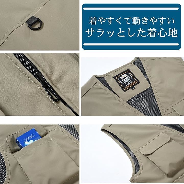k2letter ベスト メンズ フィッシングベスト メッシュ 六つ