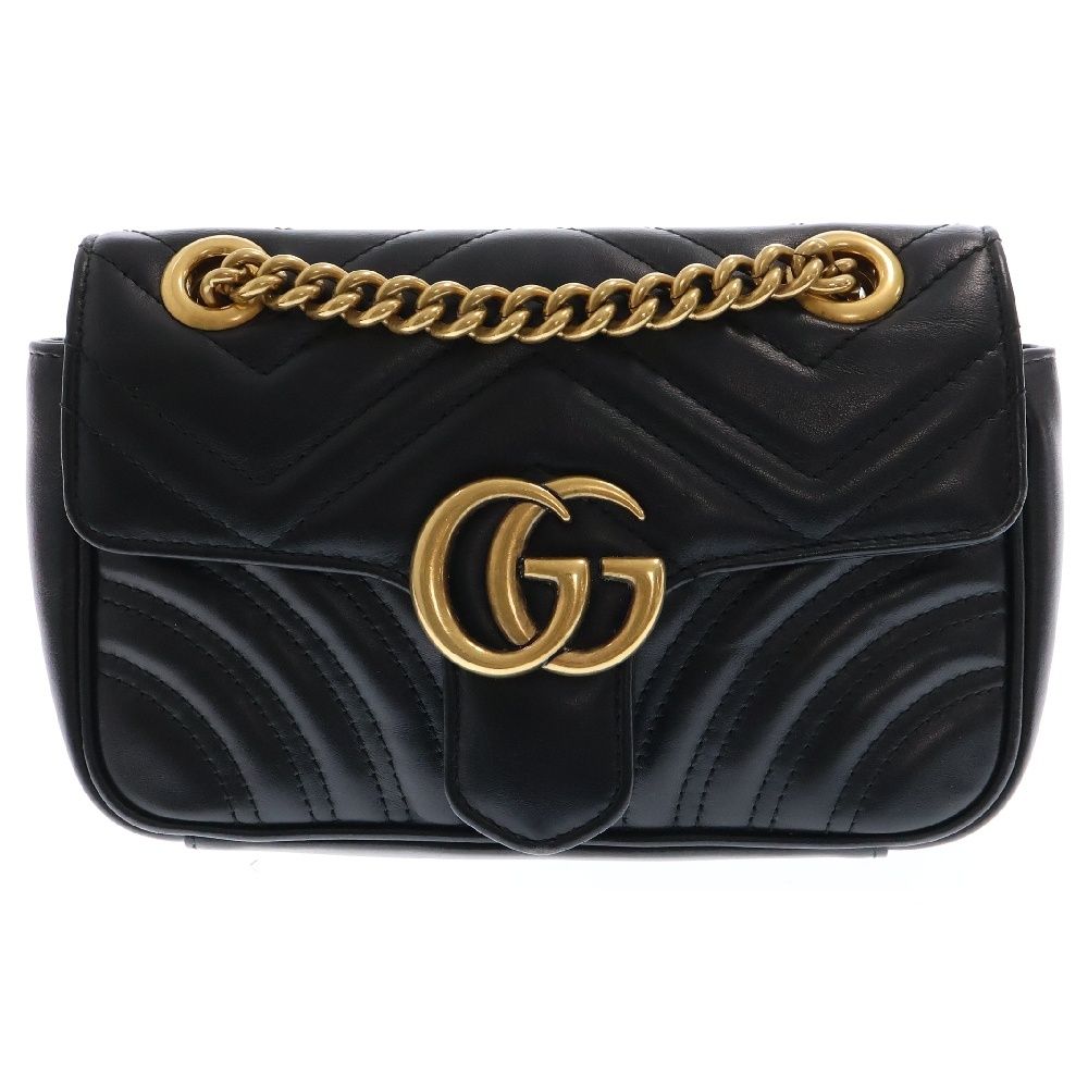 GUCCI (グッチ) GGマーモント ハートモチーフ チェーンレザー