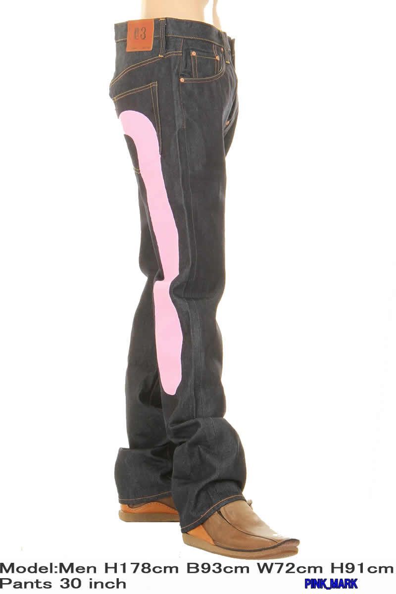 海外ファッション通販。 在庫 エヴィスジーンズ No3 2000 ピンク 大黒カモメマーク レギュラー ストレート デニム ジーンズ EVISU JEANS No3 2000 REGULAR DENIM JEANS DAIKOCK PINK MARK エビス 【新作】