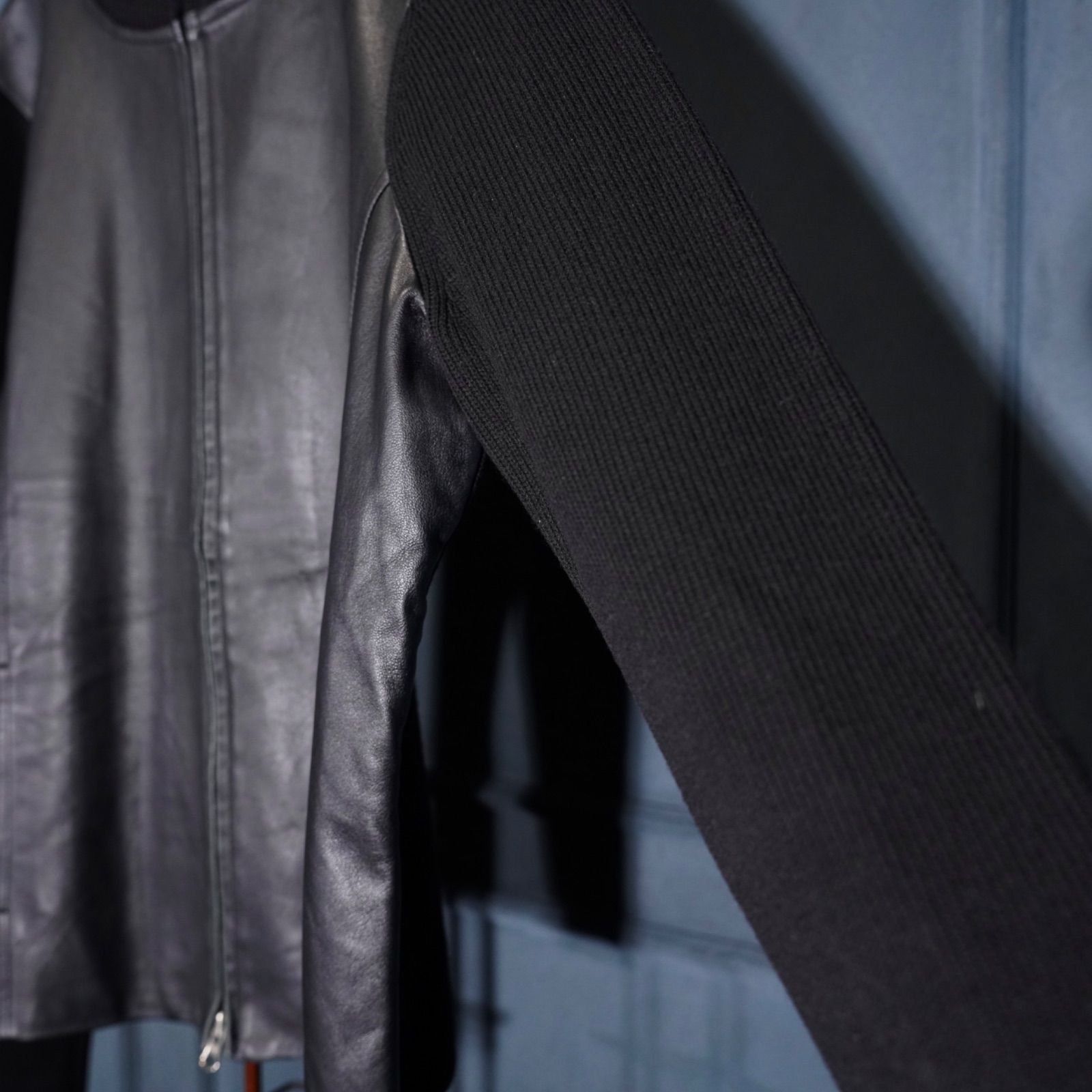 USA VINTAGE PENDLETON KNIT LEATHER ZIP UP DRIVERS BLOUSON アメリカ古着ペンドルトンニットレザージップアップドライバーズブルゾン GULLKHAN_COM