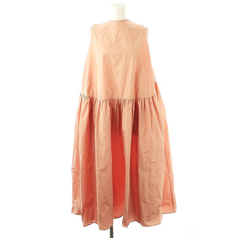 マチャット MACHATT メモリーボリュームドレス ワンピース マキシ ロング ノースリーブ F ピンク |AT OS