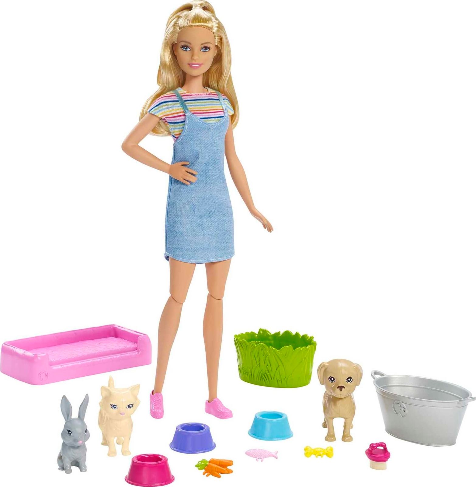 バービー Barbie おせわあそび ペットのおせわセット 着せ替え人形 ドール アクセサリーセット 3歳~ FXH11