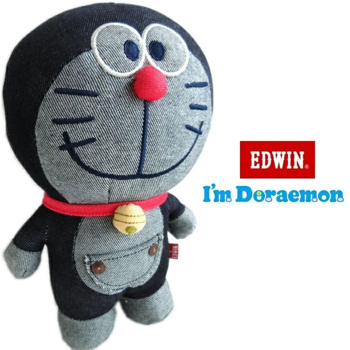 豊富な，お買い得 EDWIN x ドラえもん ヌイグルミ I'm Doraemon エドウイン デニム 雑貨 人気 50th 数限定 夢コラボ 可愛い レア ぬいぐるみ ギフト プレゼント エドウィン デニム EDWIN 可愛すぎ 限定 レア ドラえもん ぬいぐるみ本体