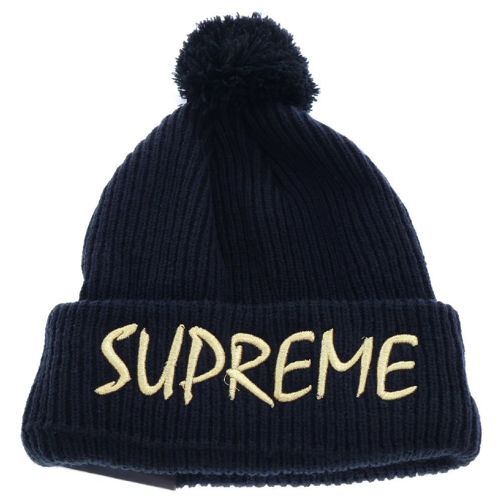 SUPREME (シュプリーム) ×New Era FTP Beanie ニューエラ ロゴ刺繍ビーニー ニットキャップ 帽子 ブラック