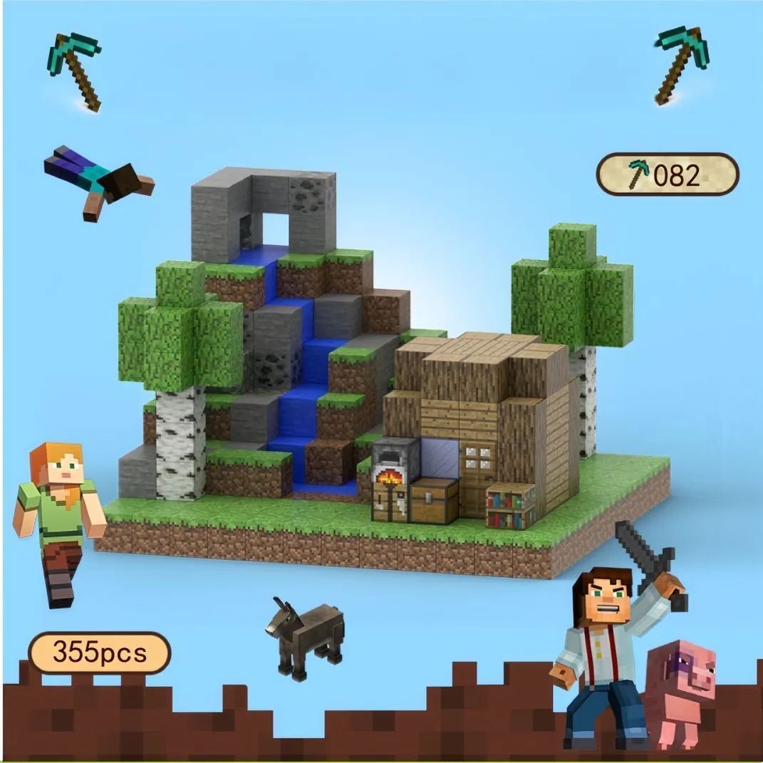 minecraft マインクラフト マイクラ マインクラフト レゴ マグネットキューブ 355pcs セットブロック ミニフィグ マイクラ風 マインクラフト風 diy world 知育玩具 組み立て 誕プレ