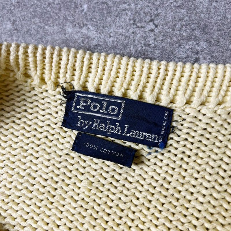 希少 80s POLO RALPH LAUREN クロスフラッグ ボートネック コットン