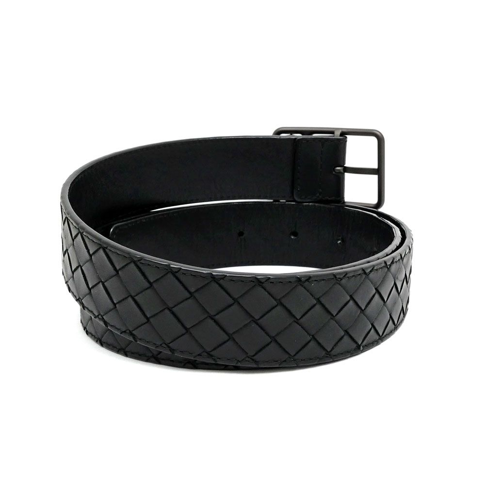 名東】ボッテガヴェネタ イントレチャート ベルト 95cm ブラック