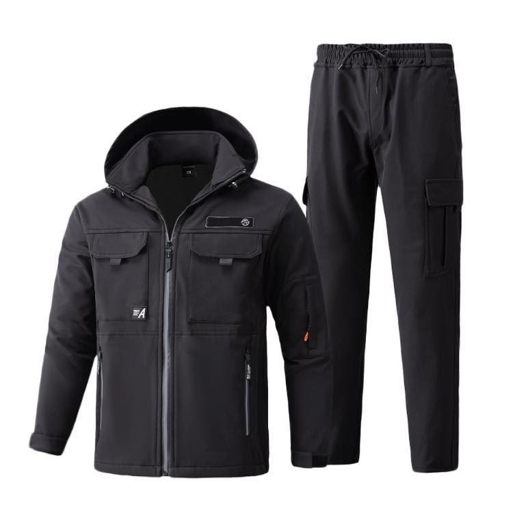 ^_^ページ 2点セット 暖かい 防水 登山服 メンズ 厚手 自転車 防寒着 マウンテンジャケット