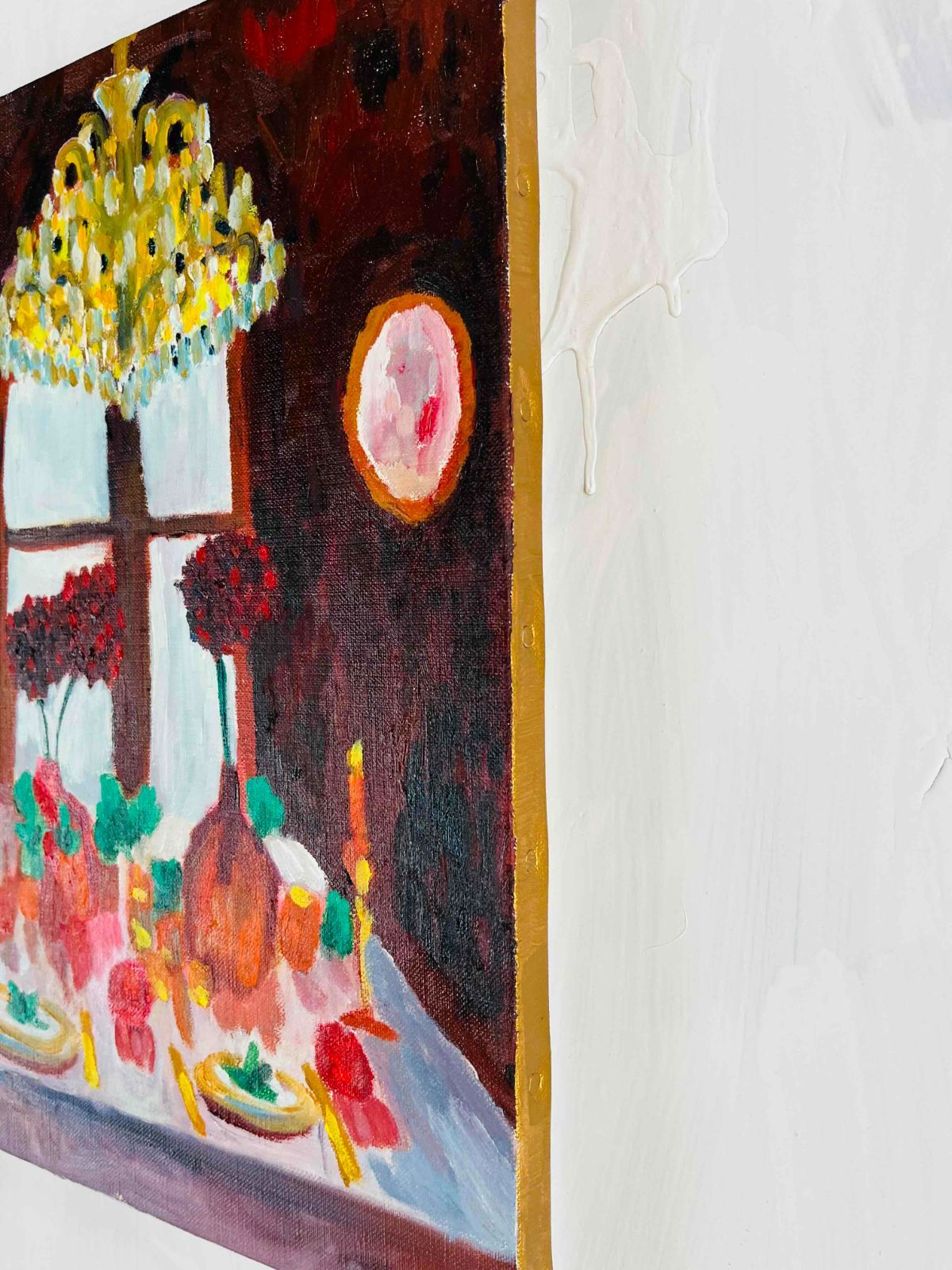 38×46㎝「西洋式テーブルA」油彩・原画・F8 38×46㎝「西洋式テーブルA」F8・原画・油彩 - メルカリ