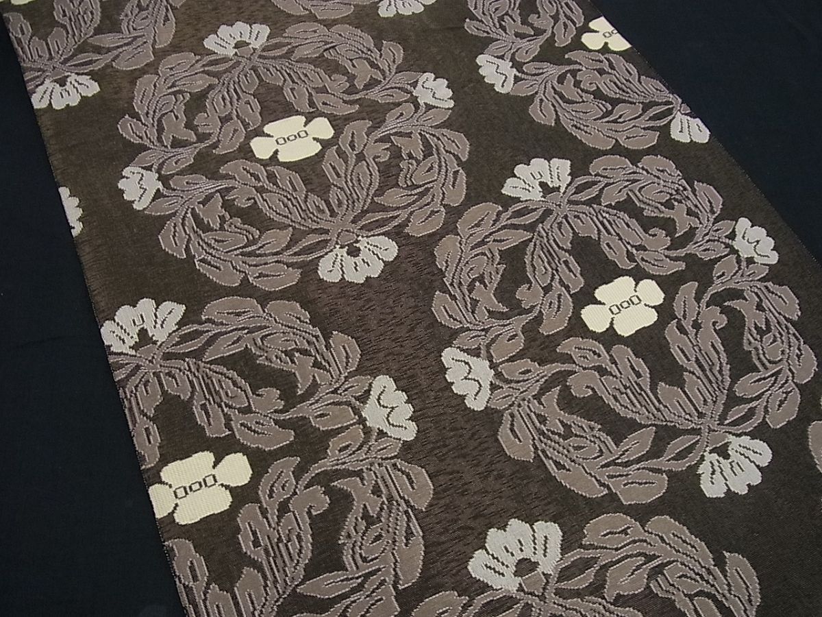 平和屋本店■最高級　人間国宝　北村武資　経錦　六通柄袋帯　蔓花華紋　パールトーン加工　逸品3s893 平和屋本店□最高級 人間国宝 北村武資 経錦 六通柄袋帯 蔓花華紋