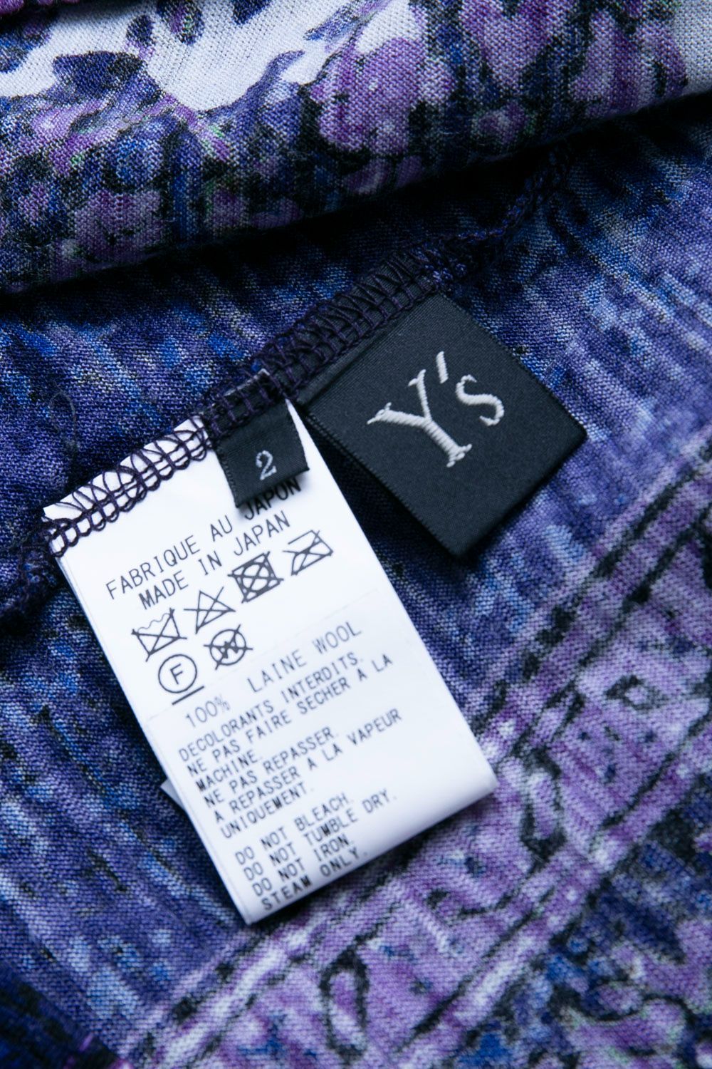 ワイズ Y's ヨウジヤマモト カットソー Tシャツ 長袖 総柄 ウール 2 青 ブルー 紫 パープル YY-T07-564 /KU ■MU レディース Y's ワイズ 総柄ウールカットソー - メルカリ