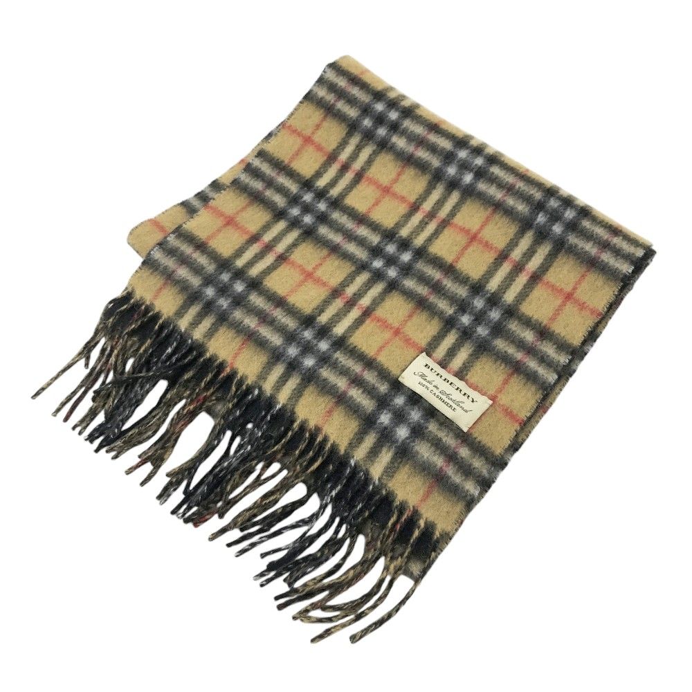 BURBERRY バーバリー カシミヤ マフラー ノバチェック柄 ブラウン系
