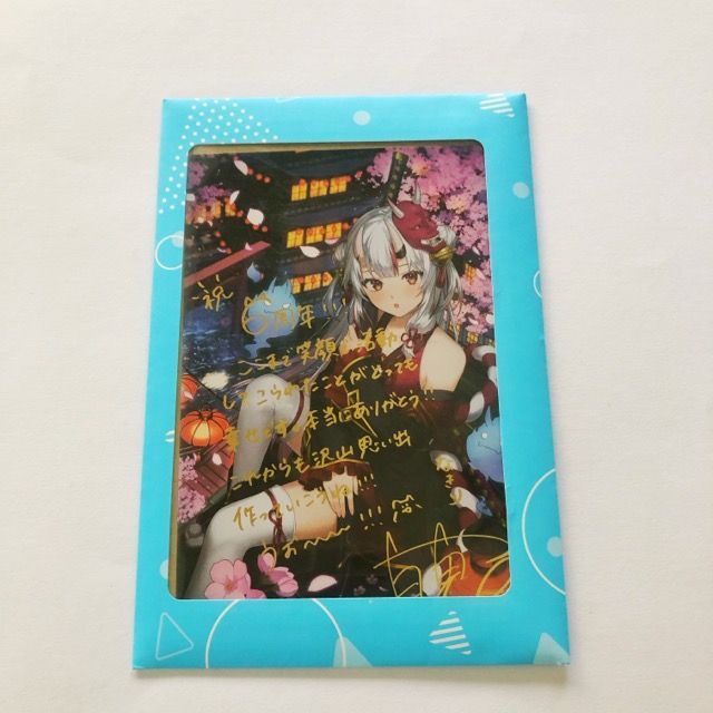 ホロライブ 百鬼あやめ 活動6周年記念 ポストカード【I1673-007】081 百鬼あやめ 活動6周年記念 数量限定 直筆サイン ポストカード