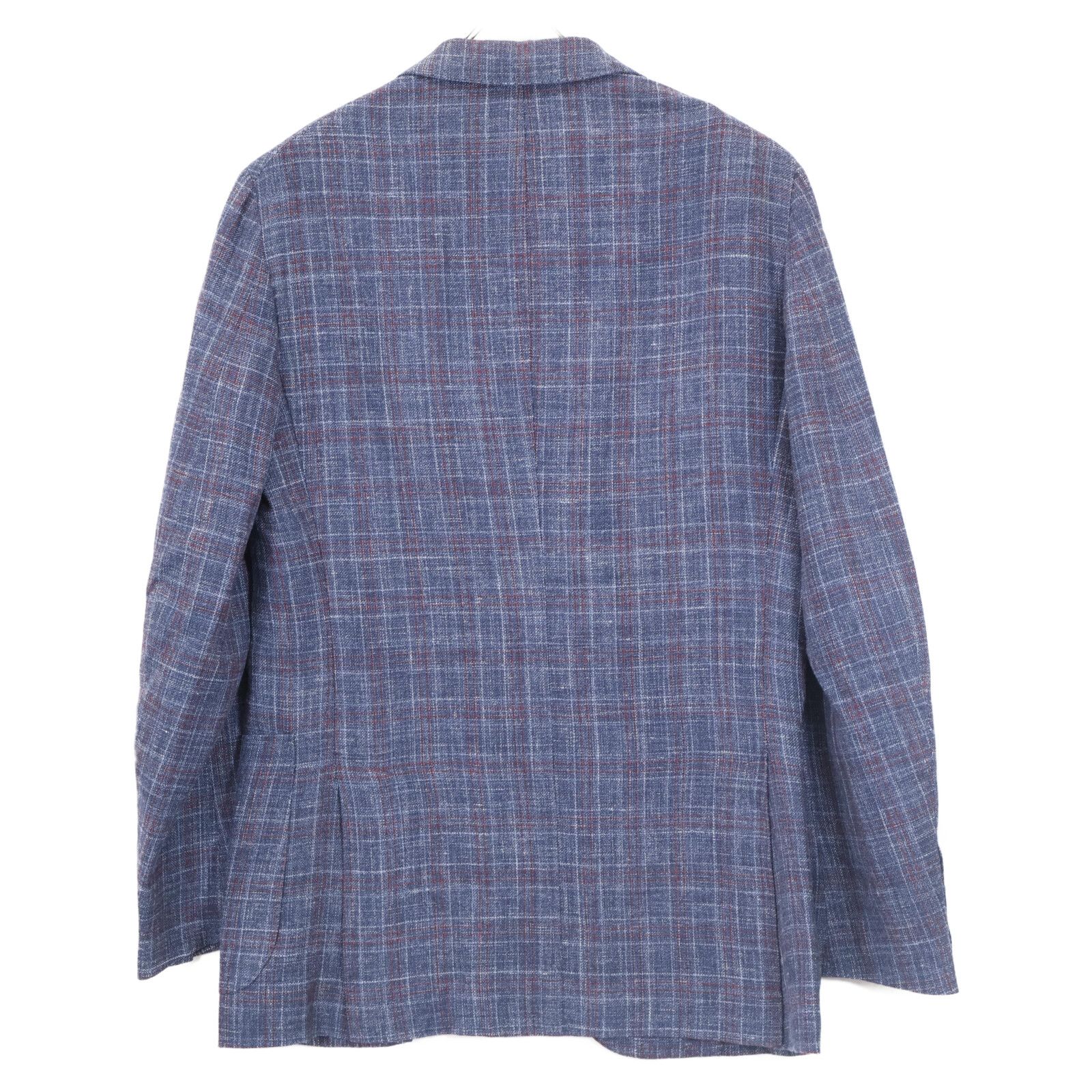 ISAIA イザイア ﾈｲﾋﾞｰ SAILOR ｳｰﾙｼﾙｸﾘﾈﾝ ﾁｪｯｸ 3B ｼﾞｬｹｯﾄ 44