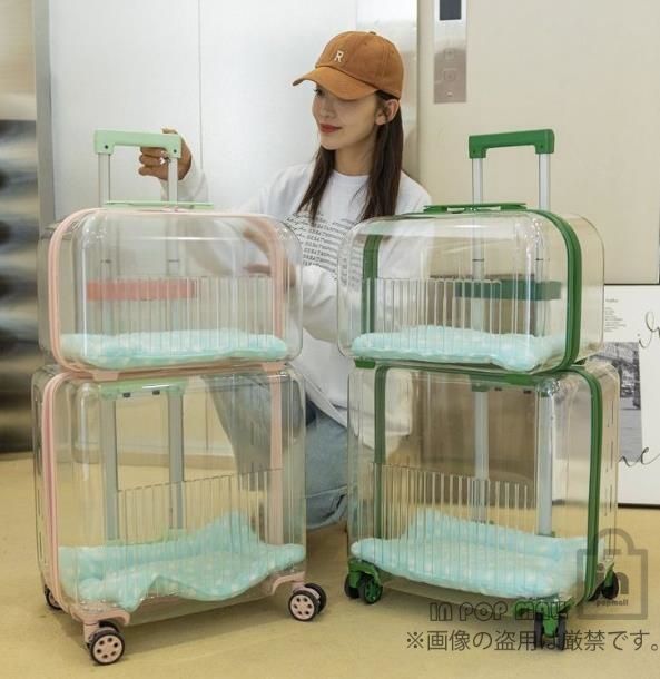 猫 リュックバッグ 2匹用 2層 猫 多頭飼い 動物 ペットカート 4輪 多頭 通気口ポータブルケージ 変形しない散歩出かけ