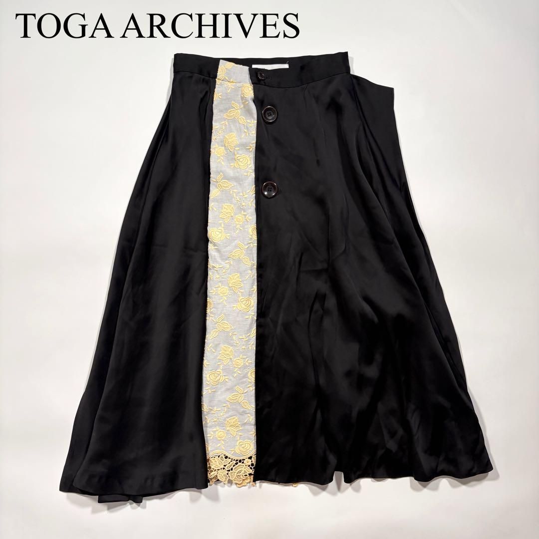 TOGA ARCHIVES トーガアーカイブ フラワー 刺繍 ドッキング スカート  