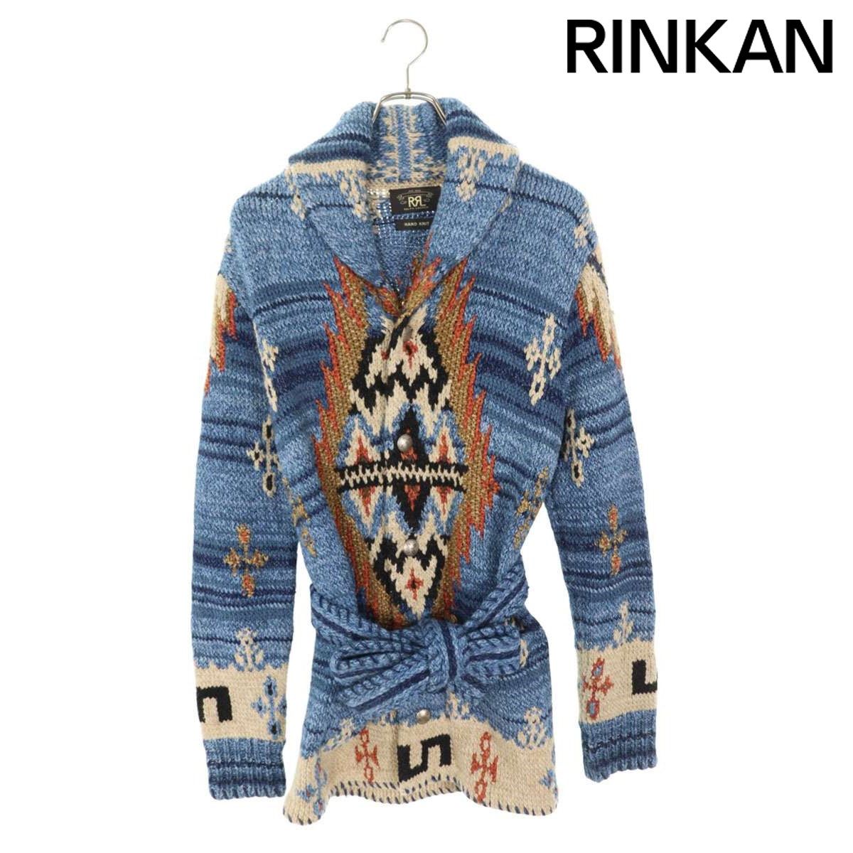 ダブルアールエル プリント ニット カーディガン RRL ダブルアールエル Lettered Cardigan ワッペン付き レタード